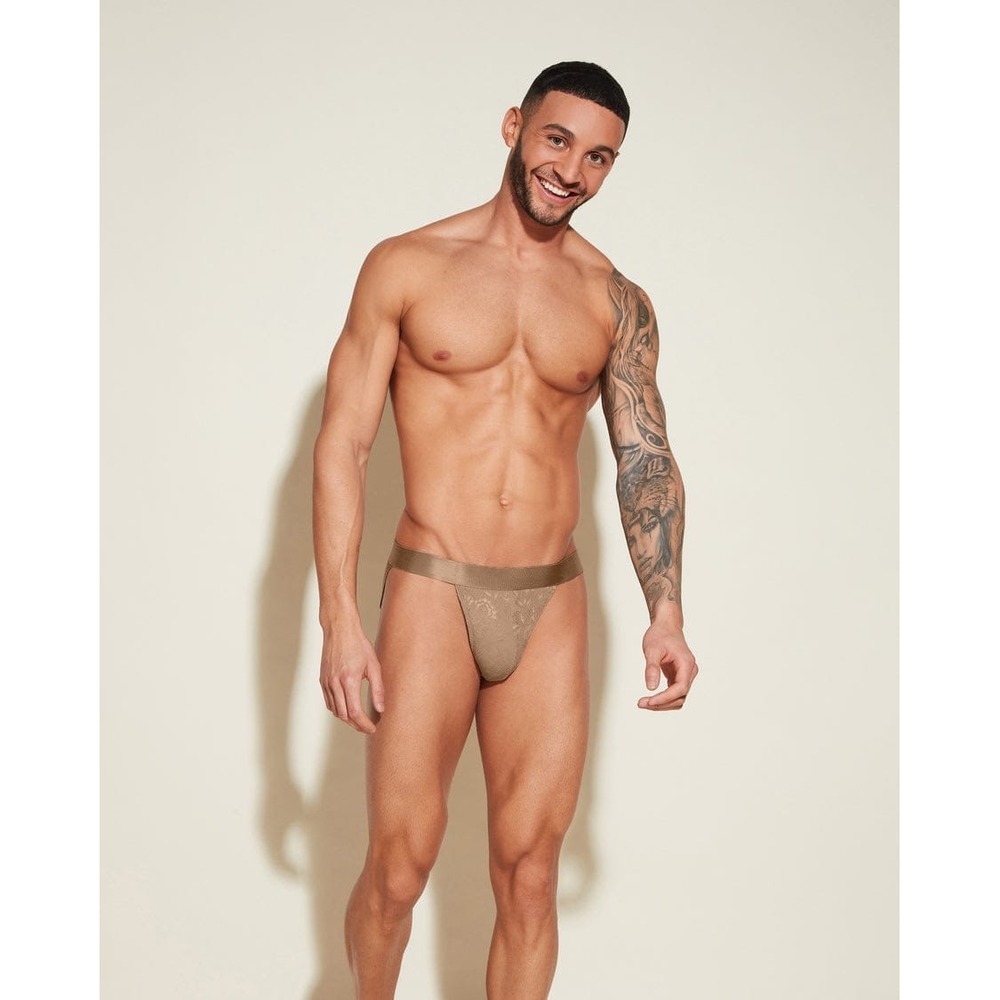 Cosabella Mens Lace Jockstrap Champagne Gold Floral Underwear Lingerie New Large